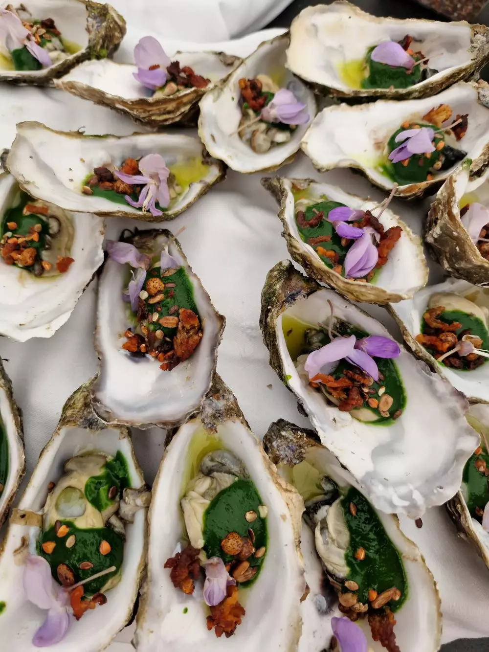 Huîtres aux asperges blanches 
