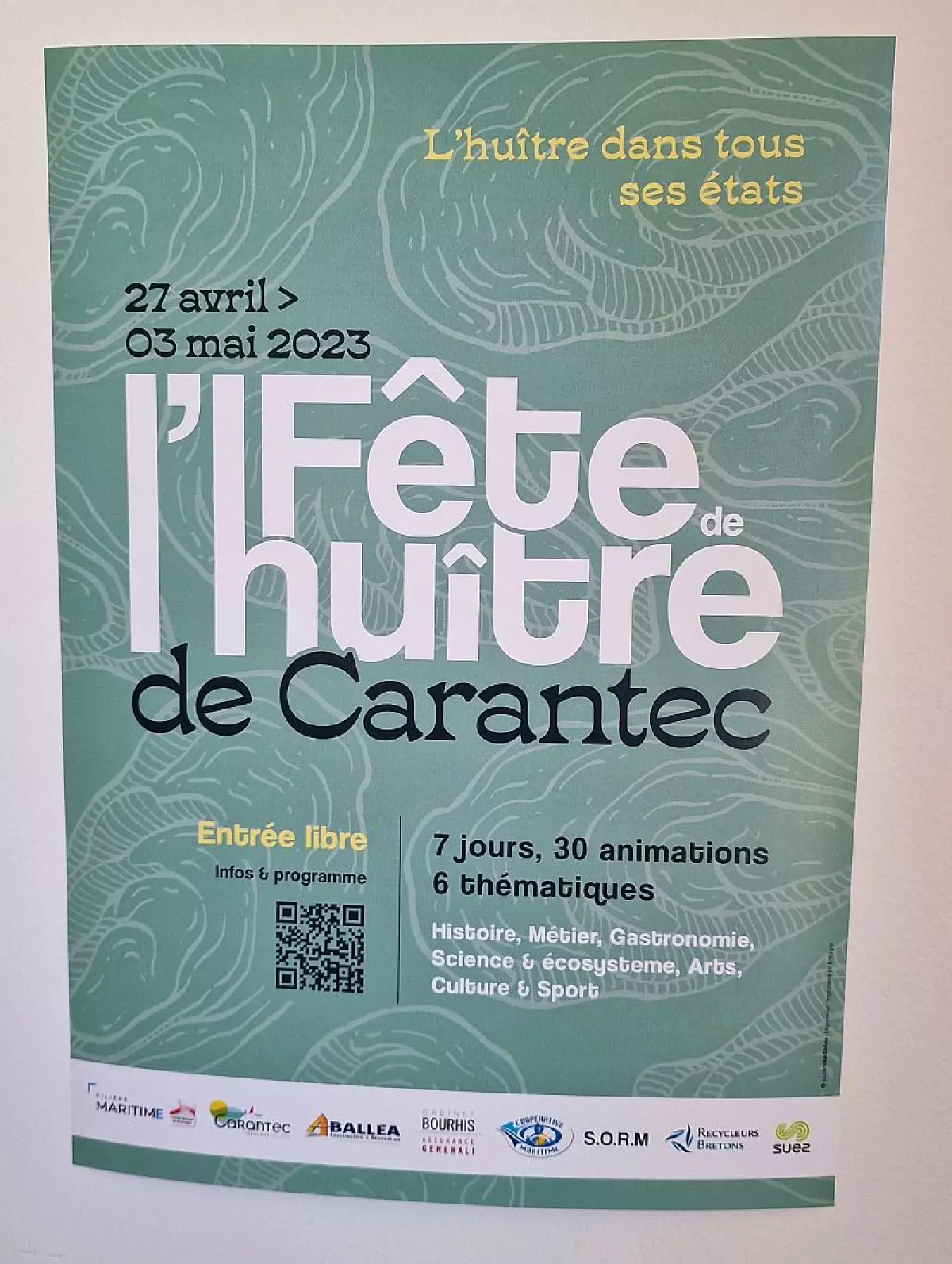 Affiche de la Fête de l'Huître de ma Baie de Morlaix