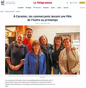 Le Télégramme - Article du 16 janvier 2023
